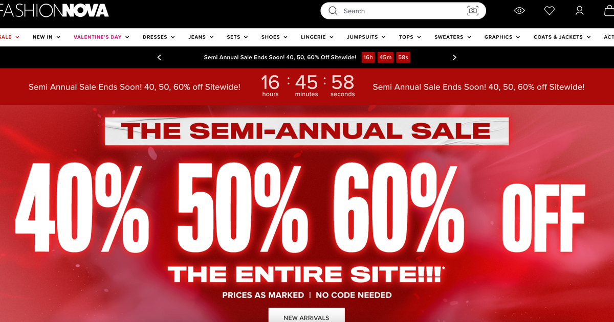 Fashion nova sale outlet